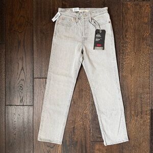 Levi's Light Gray Wedgie Straight Jeans